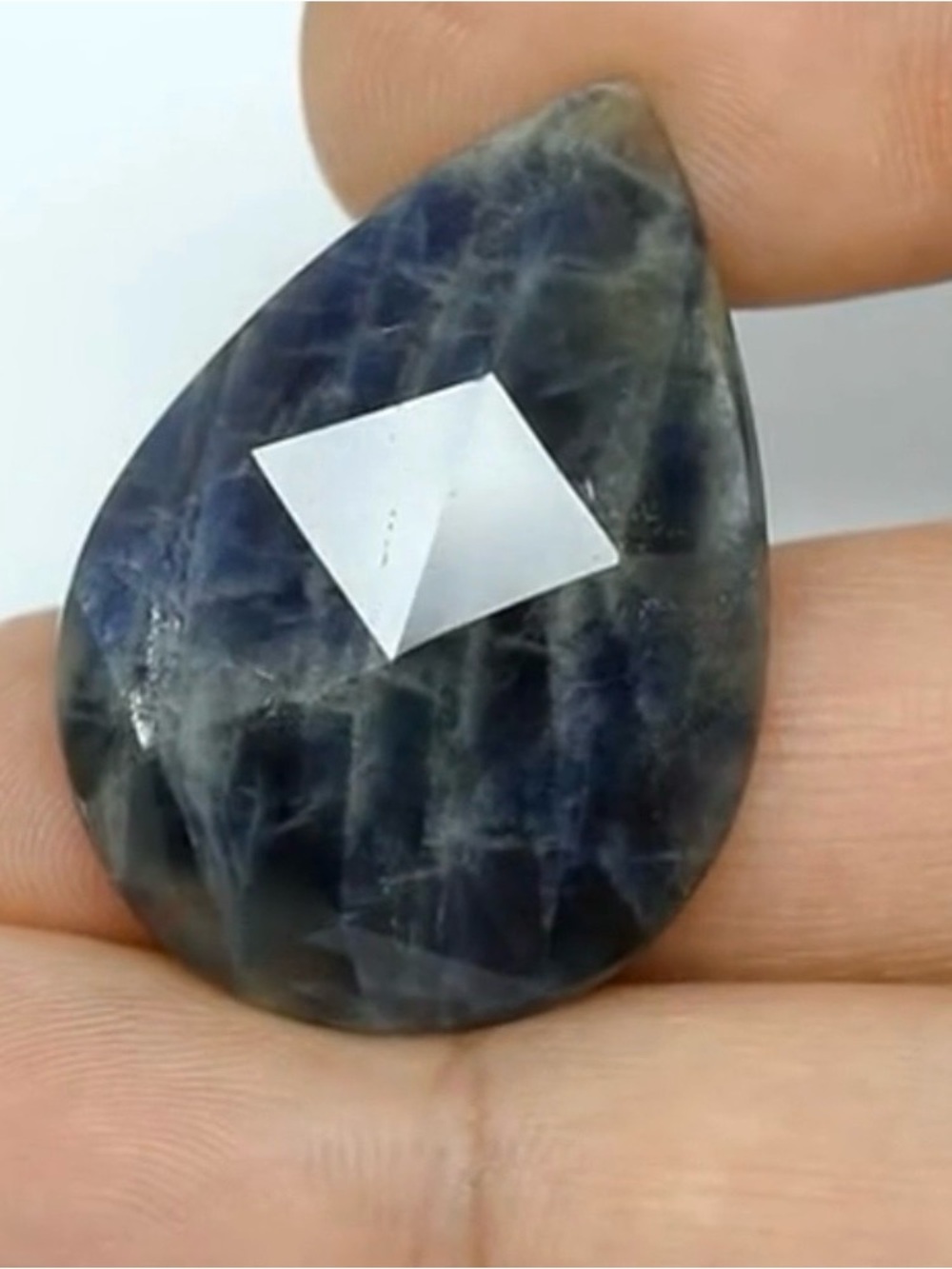 51ct Blue Sapphire‼️ BLUE Yellow Gray loose Pear Pendant necklace - Picture 10 of 16
